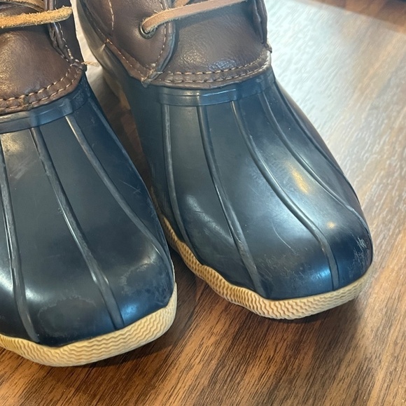 Sperry Boots 4 Saltwater Brown Leather Rubber Heeled Snow Ski Preppy Classic - Picture 5 of 13